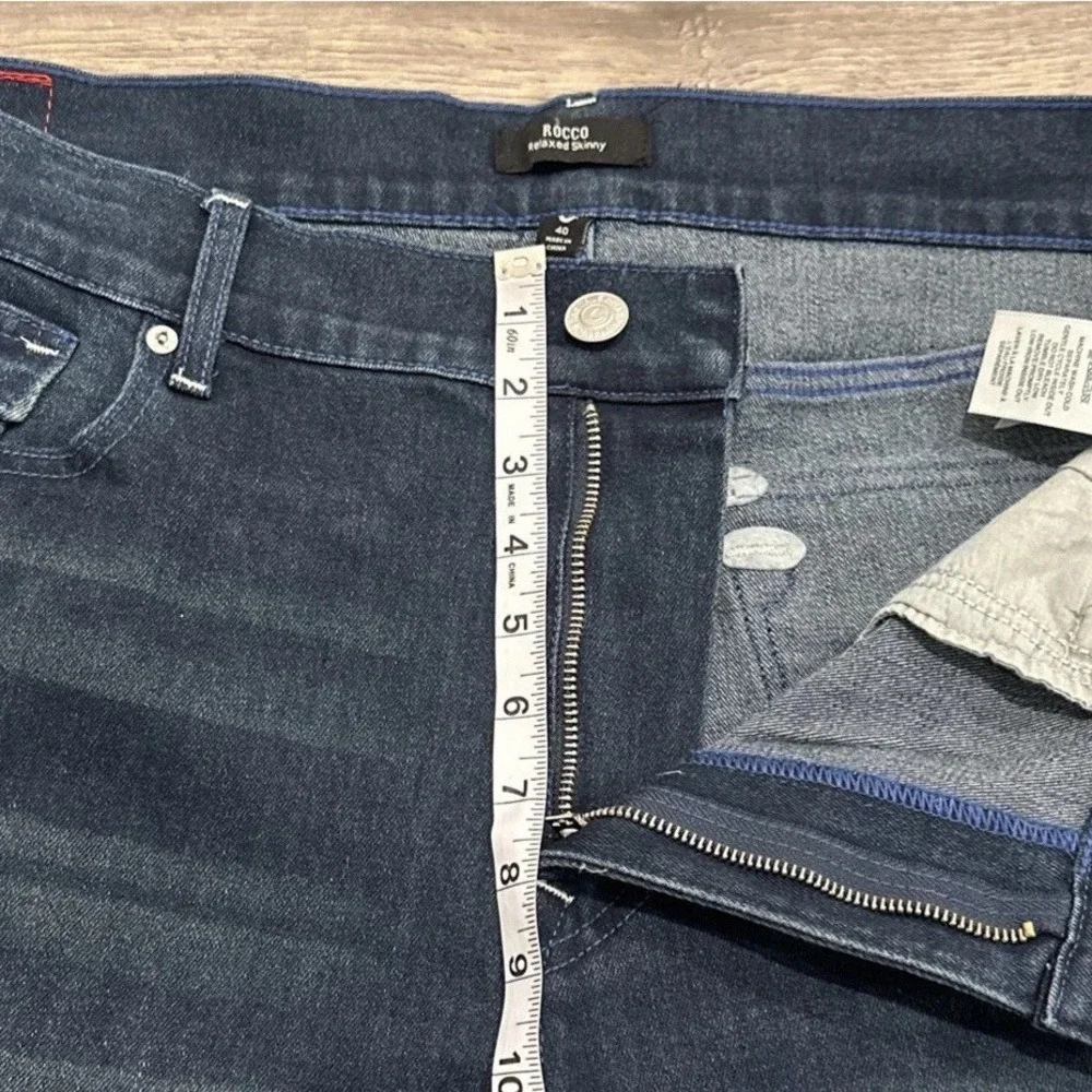 True Religion Jeans Mens 40 Rocco Relaxed Skinny Dark Scorched NWT Flap